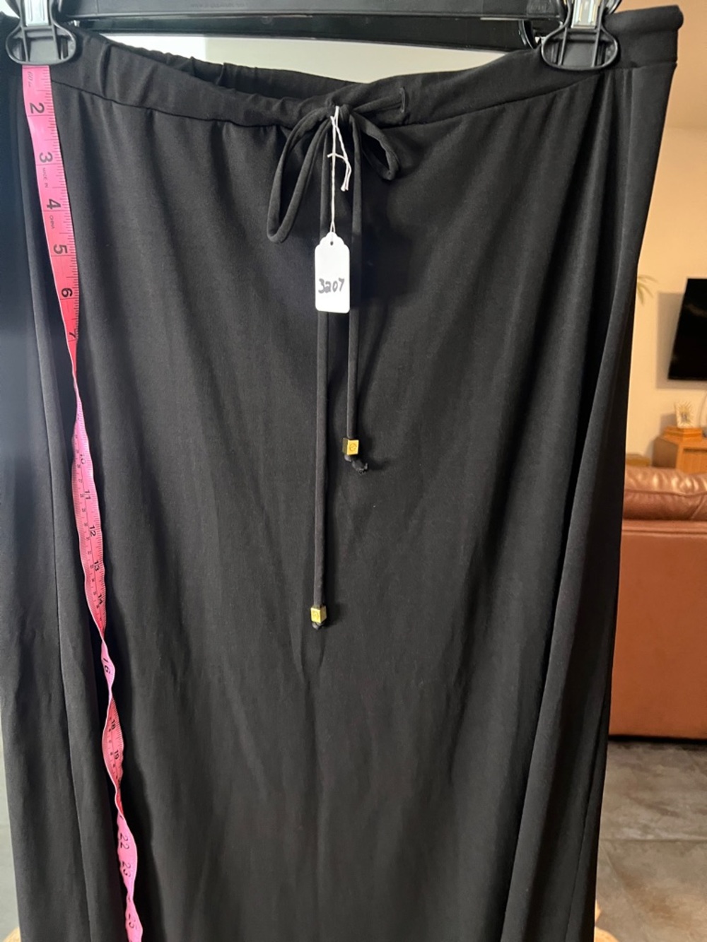 Michael Kors Black Drawstring Maxi Skirt